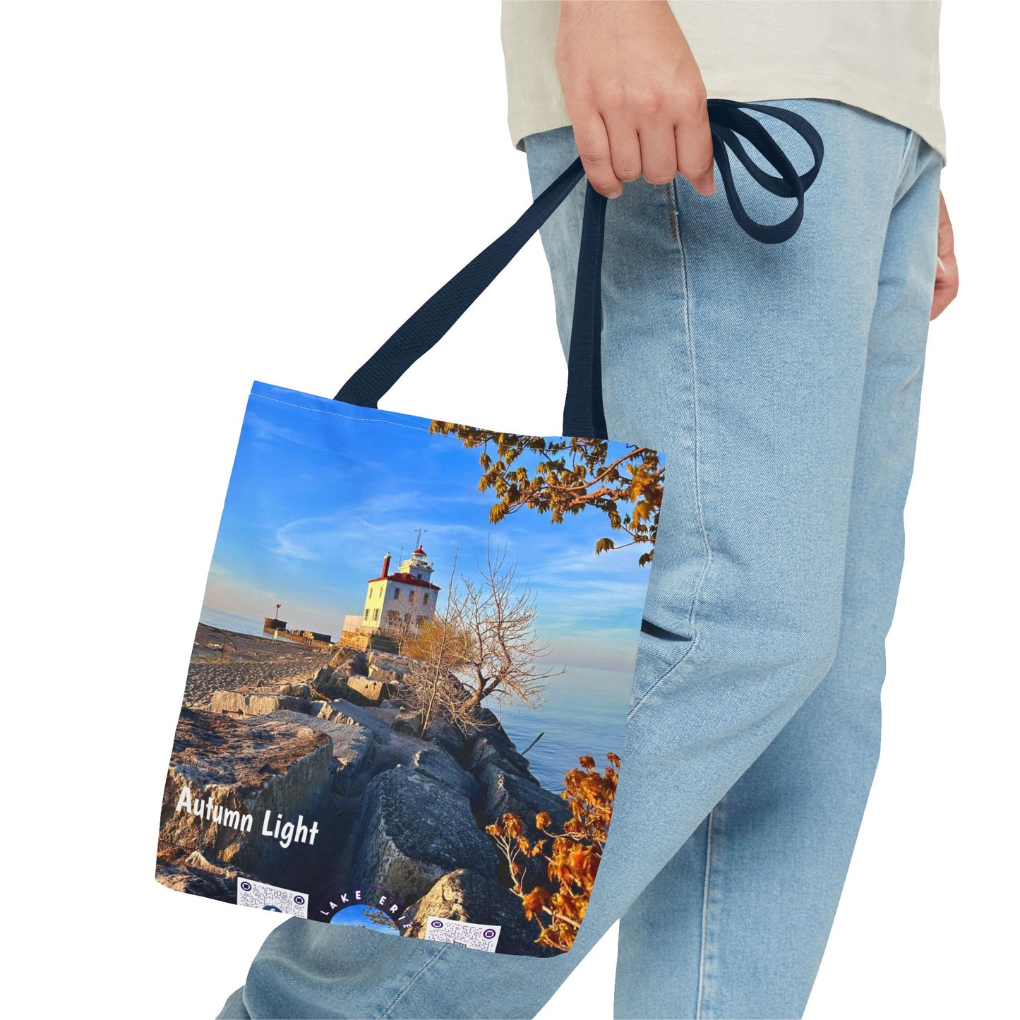 Stylish Photo Tote Bag • "Autumn Light" • 5 color handle choices