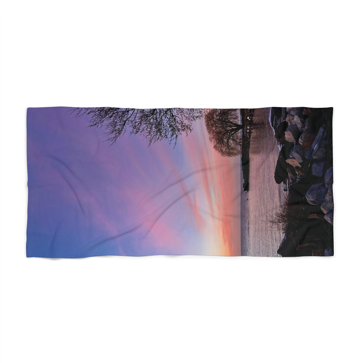 Vibrant Photo Beach Towel • "Sunset Orange" • Relax in Style