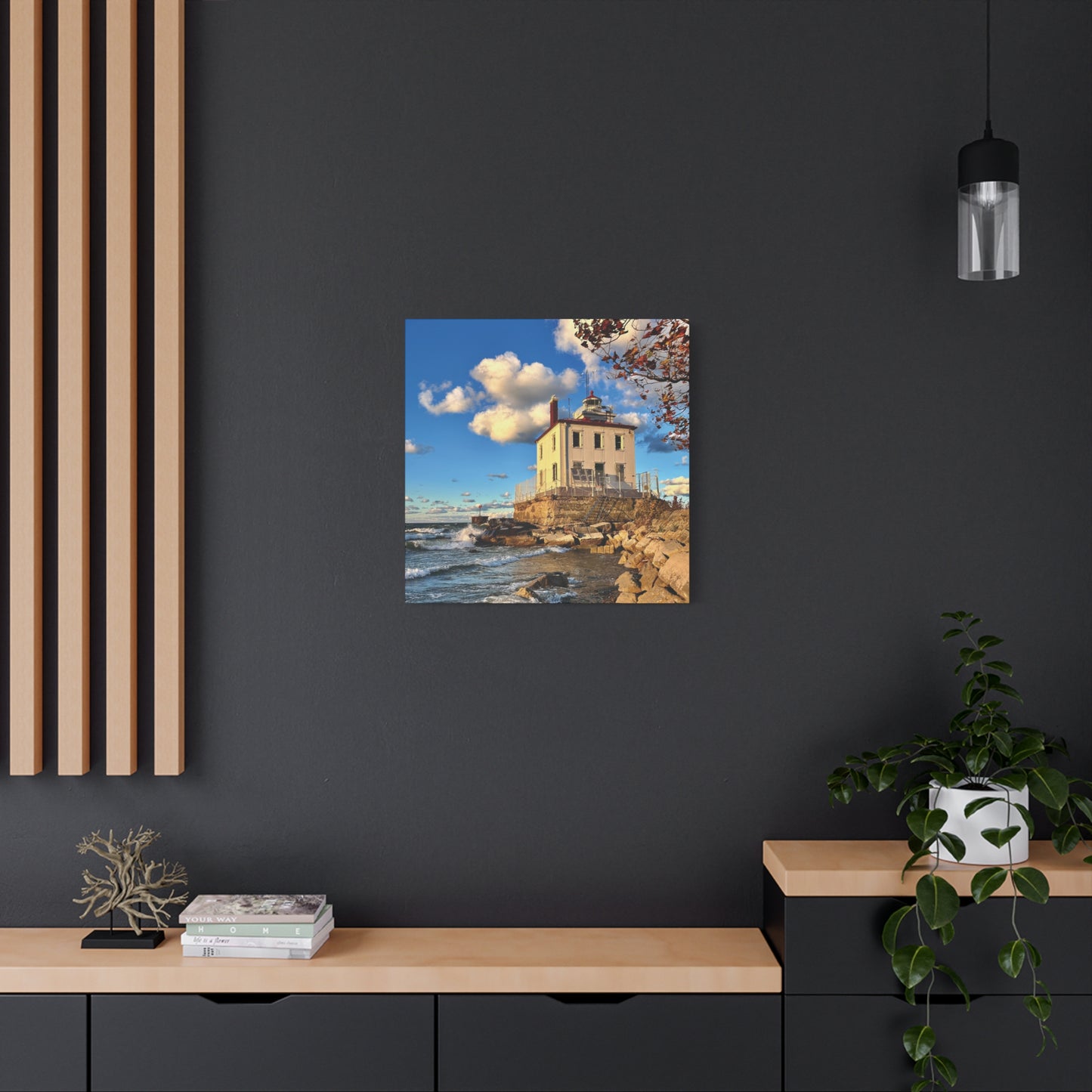 Colorful Canvas Print • "Fairport Harbor West Breakwater Light" • Vertical or Horizontal orientations • Sizes from 8"x10" to 30"x40"