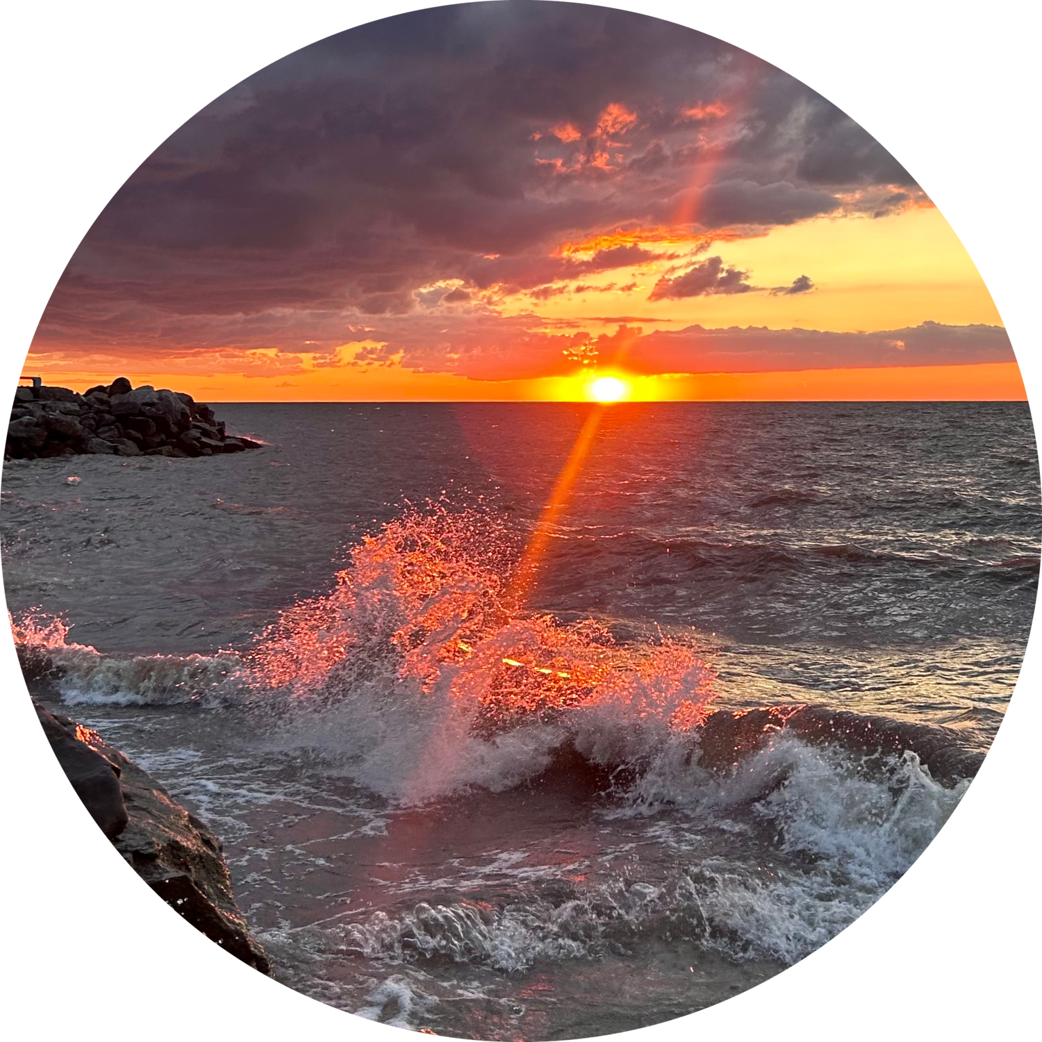 "Fiery Splash at Avon Lake"