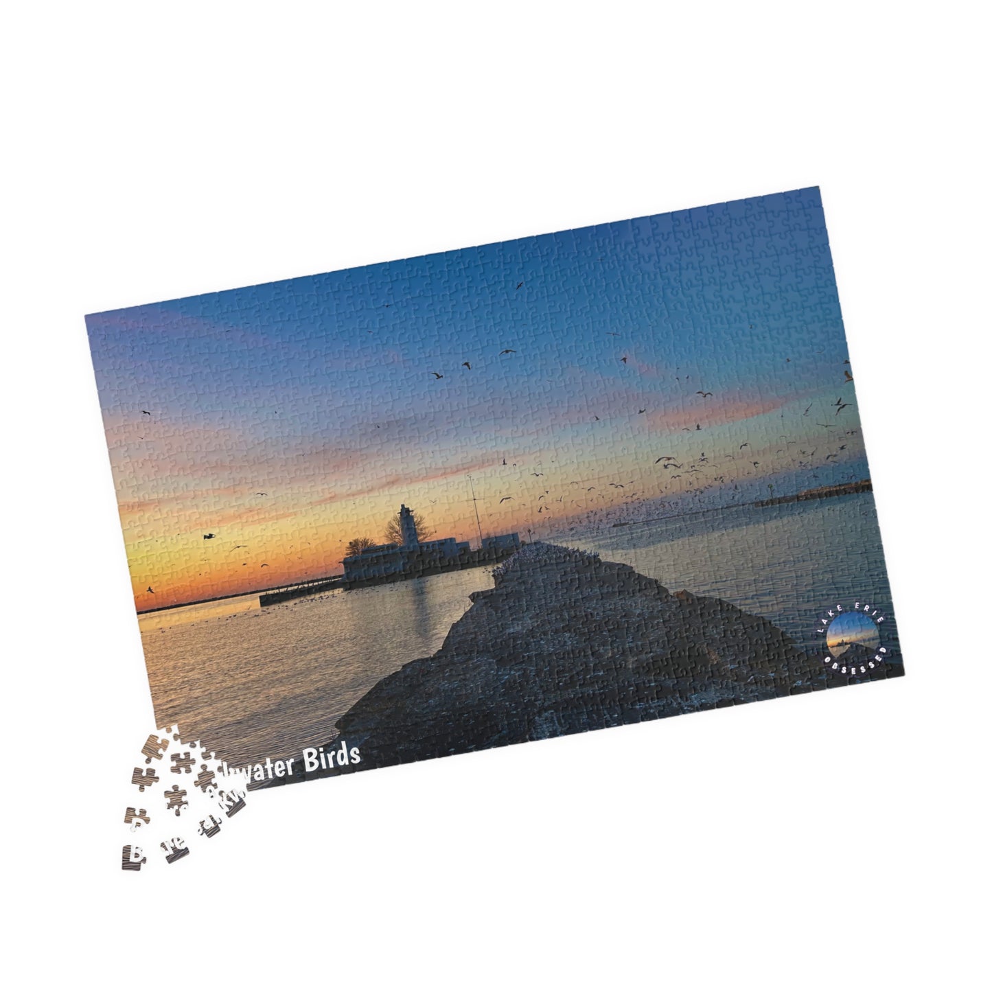 Dazzling Jigsaw Puzzle • "Breakwater Birds" • 110, 252, 520, & 1014-Piece Puzzles