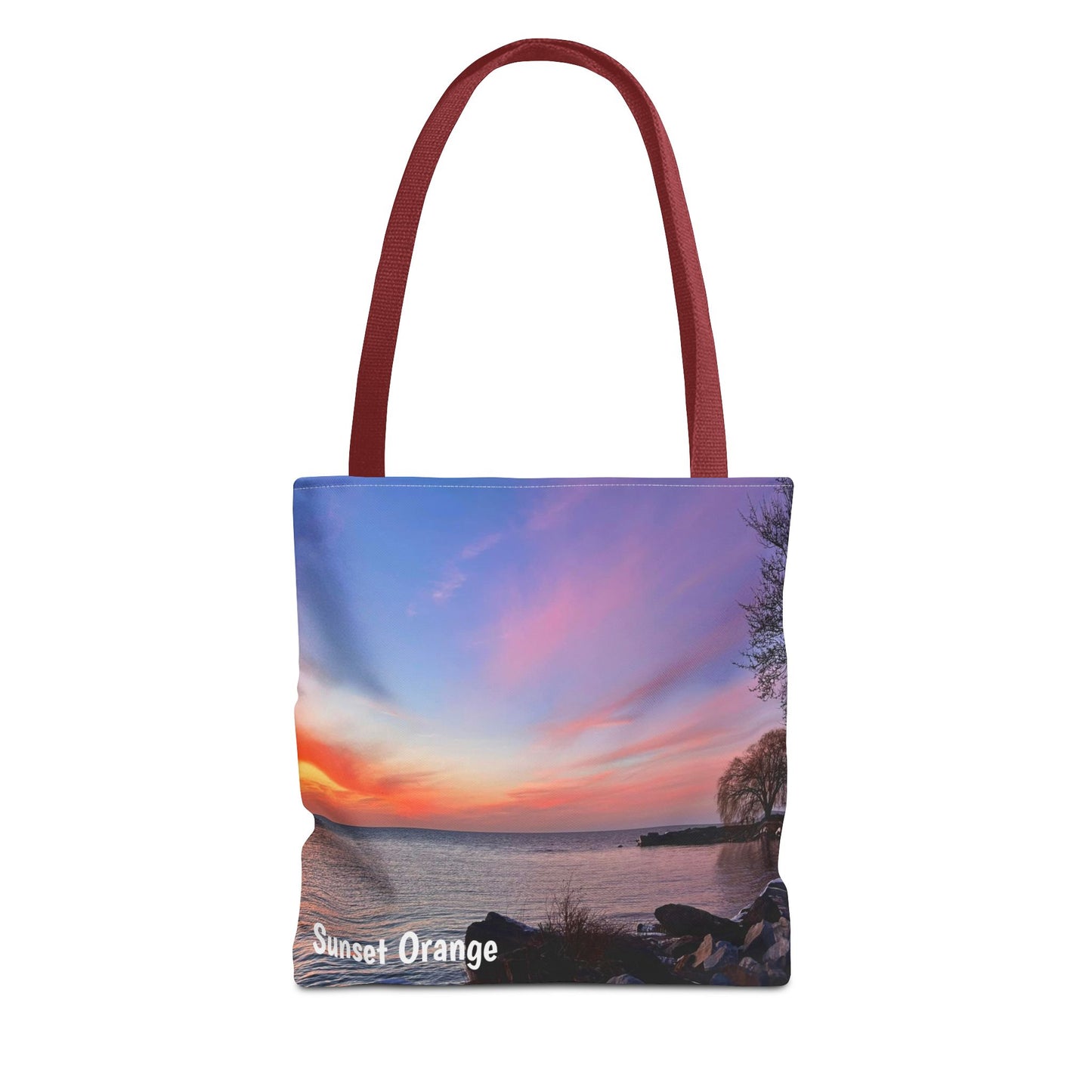 Stylish Photo Tote Bag • "Sunset Orange" • 5 color handle choices
