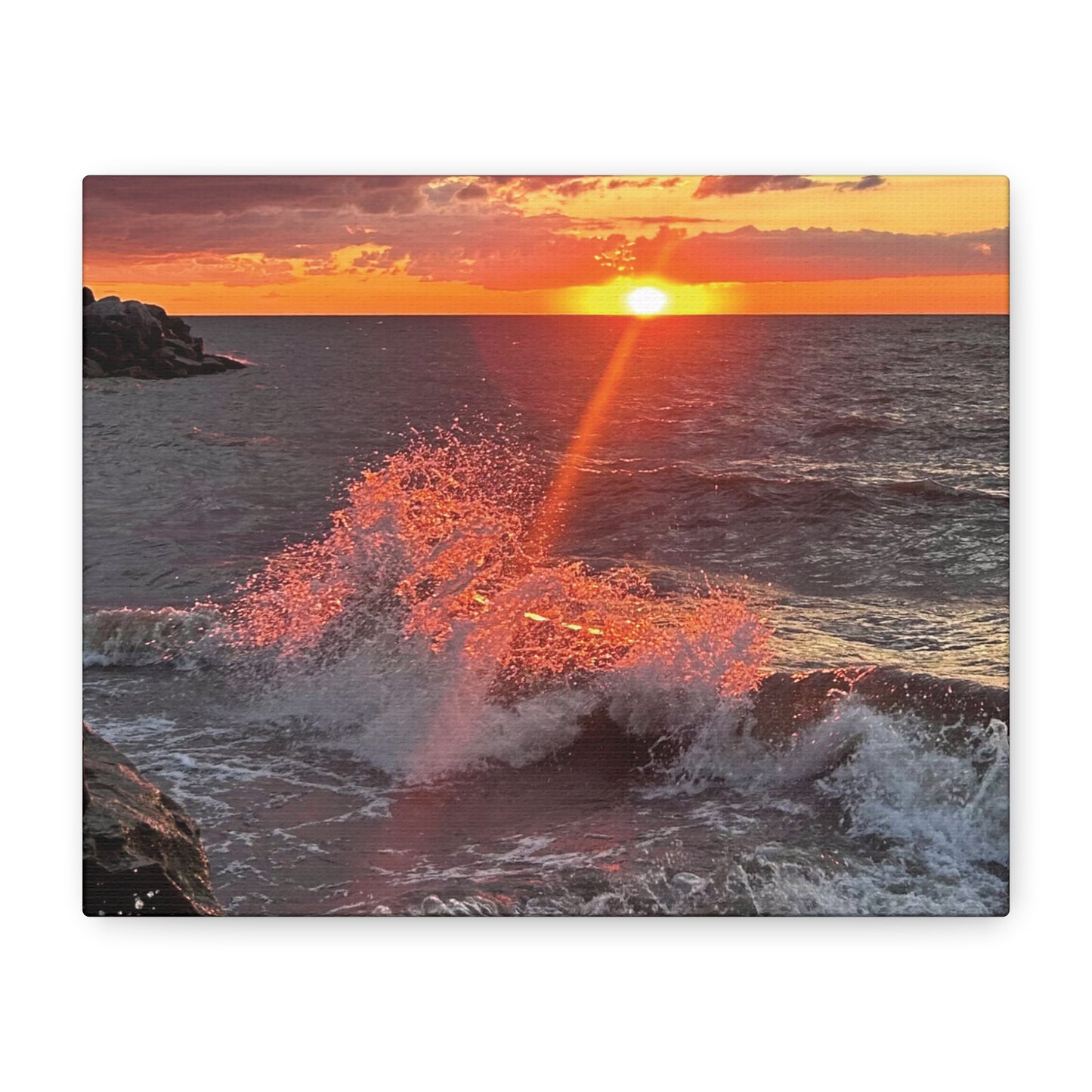 Colorful Canvas Print • "Fiery Splash at Avon Lake" • Vertical or Horizontal orientations • Sizes from 8"x10" to 30"x40"