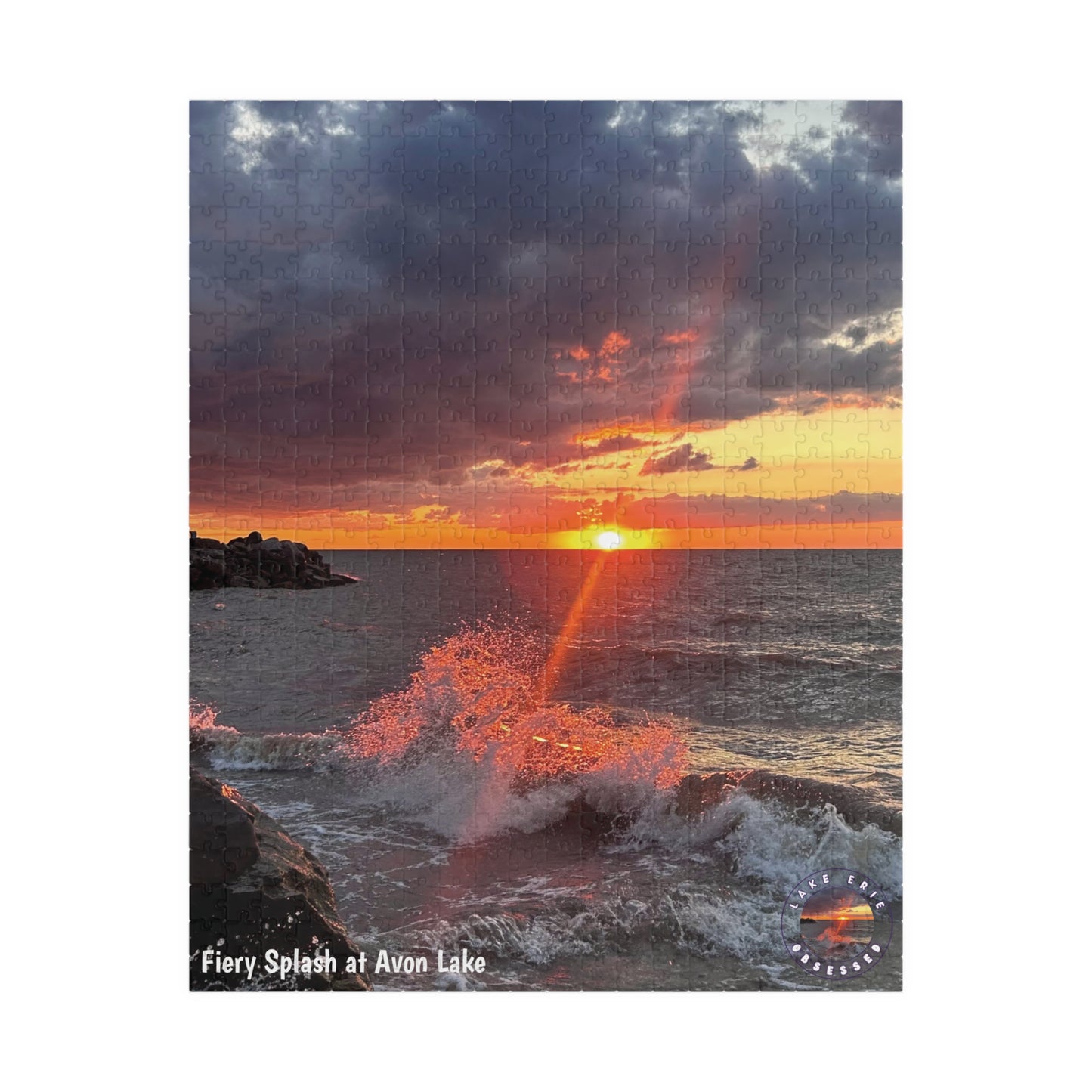 Dazzling Jigsaw Puzzles • "Fiery Splash at Avon Lake" • 110, 252, 520, & 1014-Piece Puzzles