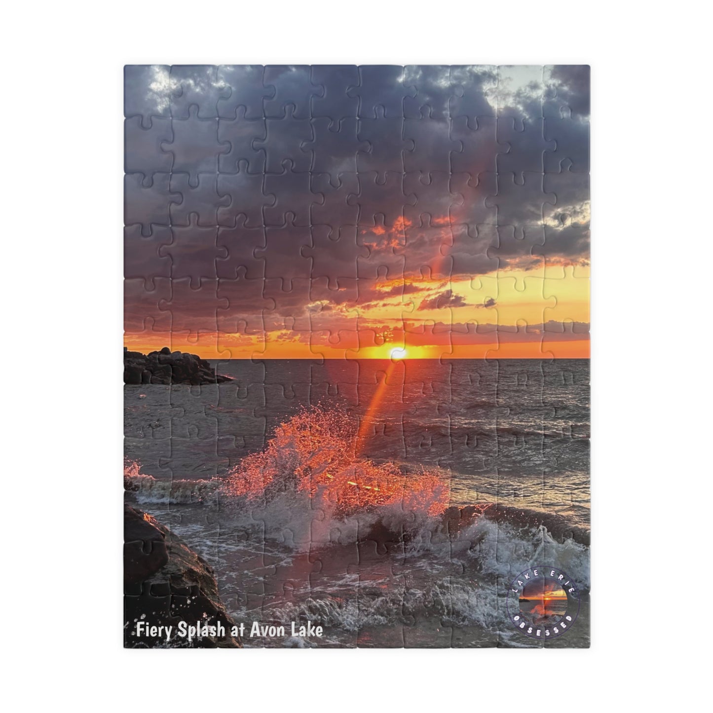 Dazzling Jigsaw Puzzles • "Fiery Splash at Avon Lake" • 110, 252, 520, & 1014-Piece Puzzles