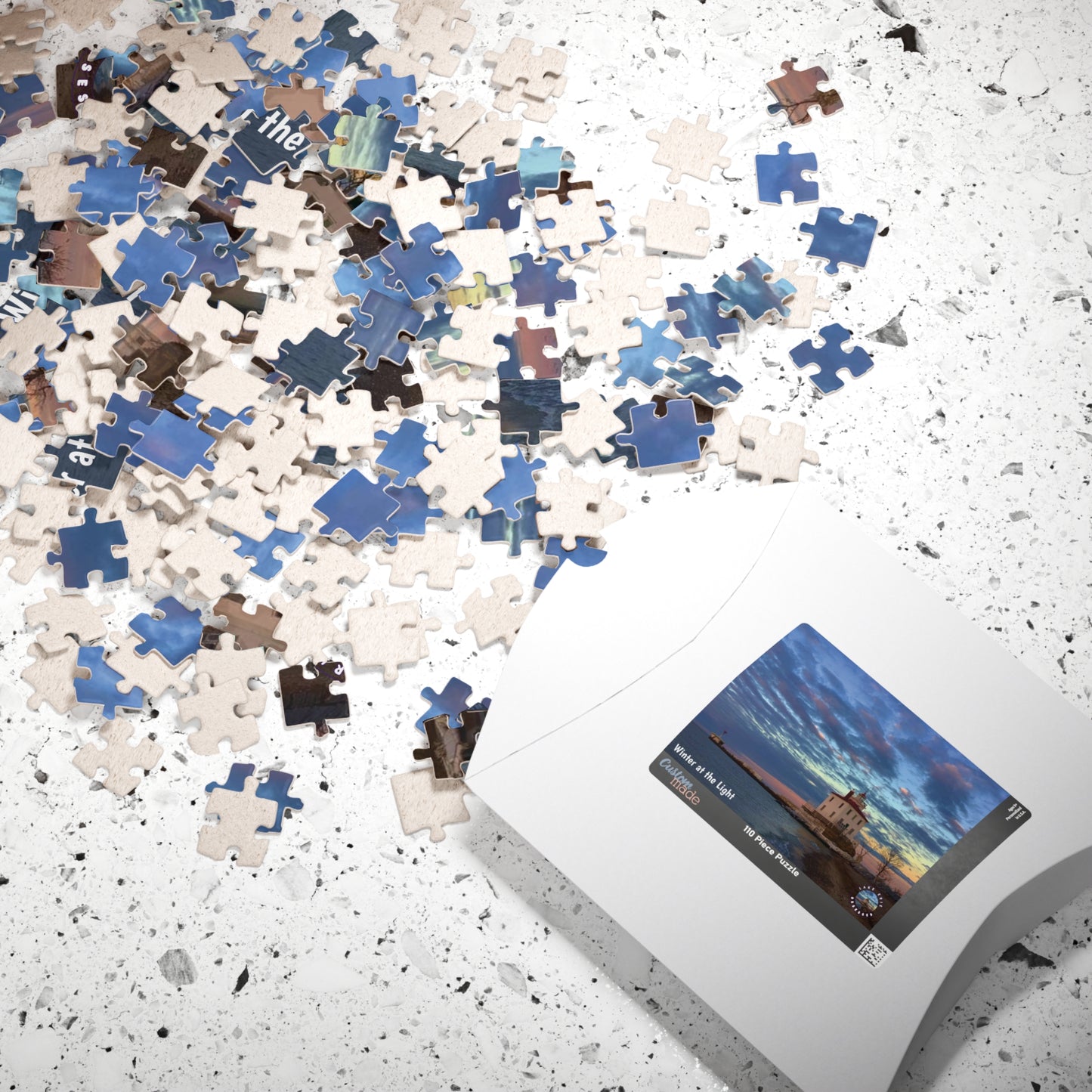 Dazzling Jigsaw Puzzle • "Winter at the Light" • 110, 252, 520, & 1014-Piece Puzzles