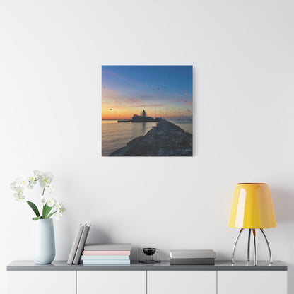 Colorful Canvas Print • "Breakwater Birds" • Vertical or Horizontal orientations • Sizes from 8"x10" to 30"x40"