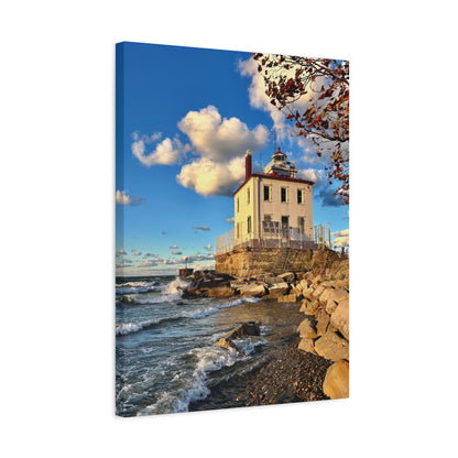 Colorful Canvas Print • "Fairport Harbor West Breakwater Light" • Vertical or Horizontal orientations • Sizes from 8"x10" to 30"x40"