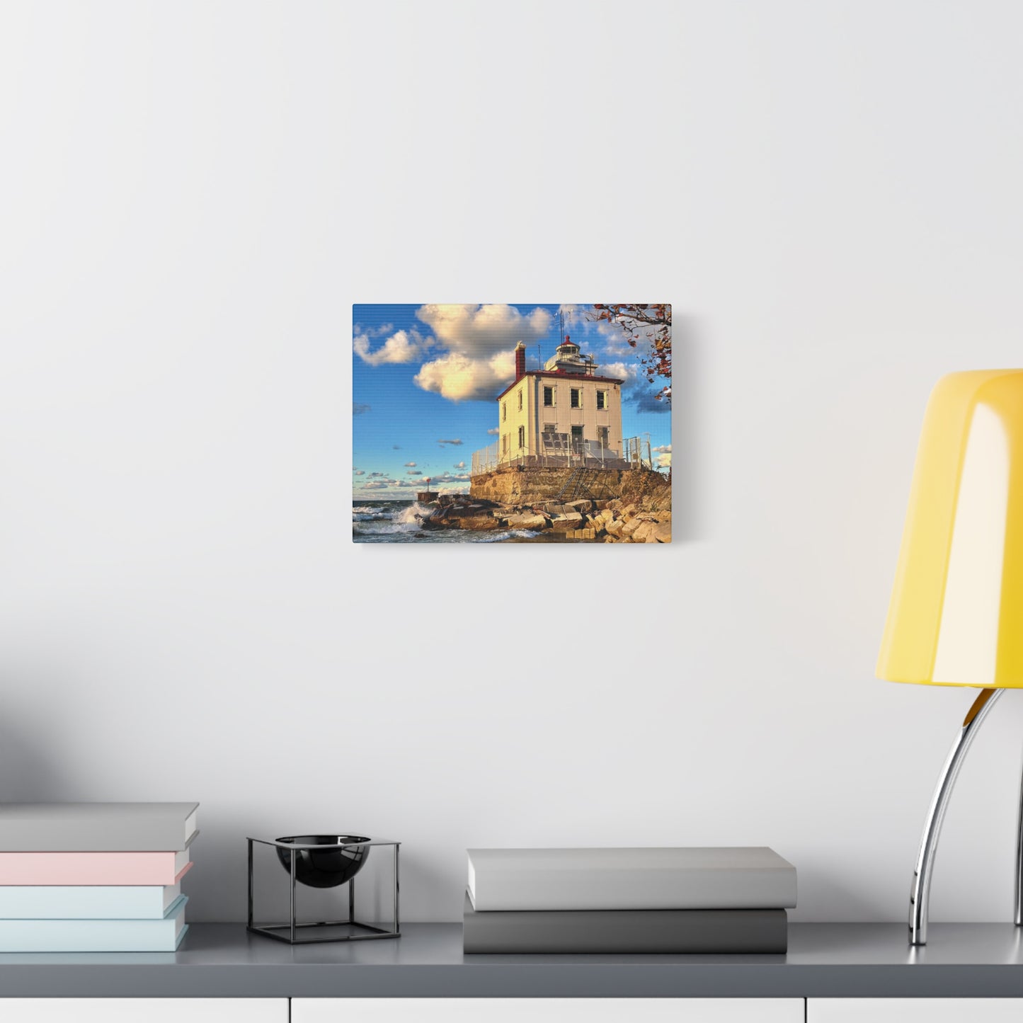 Colorful Canvas Print • "Fairport Harbor West Breakwater Light" • Vertical or Horizontal orientations • Sizes from 8"x10" to 30"x40"