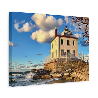 Colorful Canvas Print • "Fairport Harbor West Breakwater Light" • Vertical or Horizontal orientations • Sizes from 8"x10" to 30"x40"