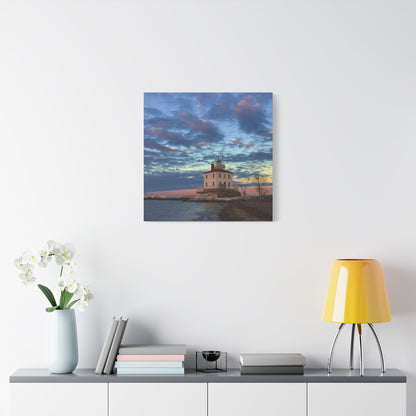 Colorful Canvas Print • "Winter at the Light" • Vertical or Horizontal orientations • Sizes from 8"x10" to 30"x40"
