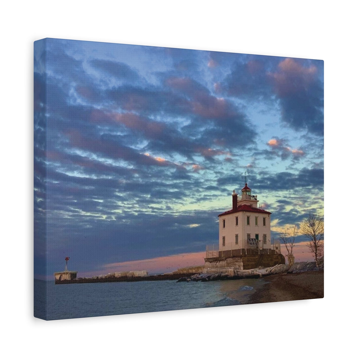 Colorful Canvas Print • "Winter at the Light" • Vertical or Horizontal orientations • Sizes from 8"x10" to 30"x40"