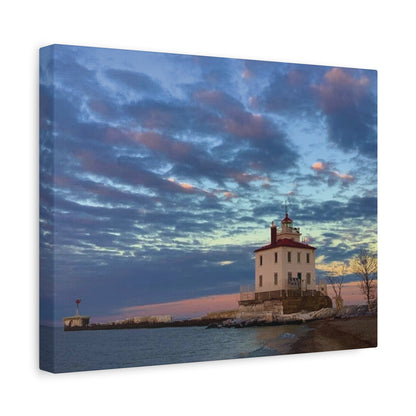Colorful Canvas Print • "Winter at the Light" • Vertical or Horizontal orientations • Sizes from 8"x10" to 30"x40"