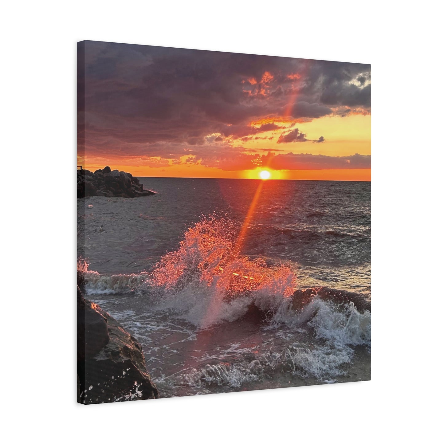 Colorful Canvas Print • "Fiery Splash at Avon Lake" • Vertical or Horizontal orientations • Sizes from 8"x10" to 30"x40"