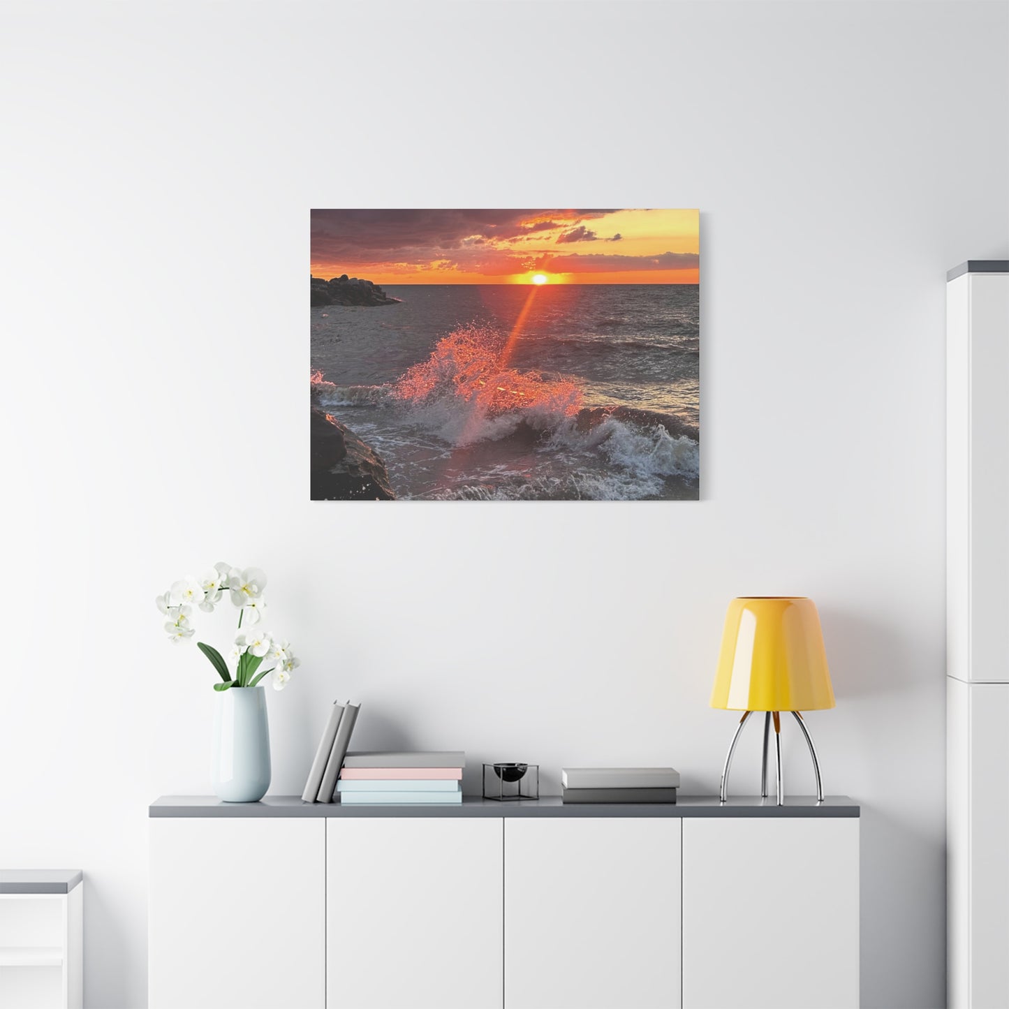 Colorful Canvas Print • "Fiery Splash at Avon Lake" • Vertical or Horizontal orientations • Sizes from 8"x10" to 30"x40"