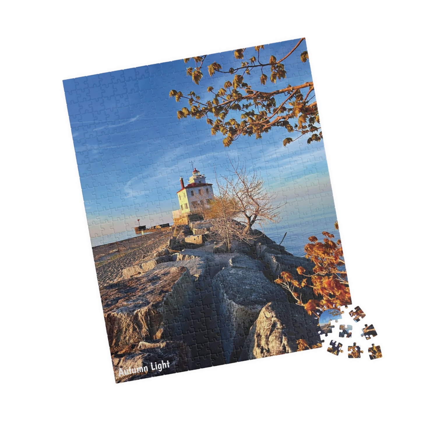 Dazzling Jigsaw Puzzles • "Autumn Light" • 110, 252, 520, & 1014-Piece Puzzles for lighthouse lovers