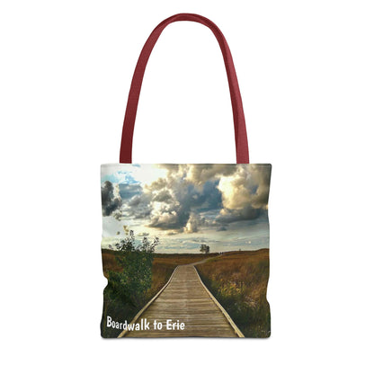 Stylish Photo Tote Bag • "Boardwalk to Erie" • 5 color handle choices
