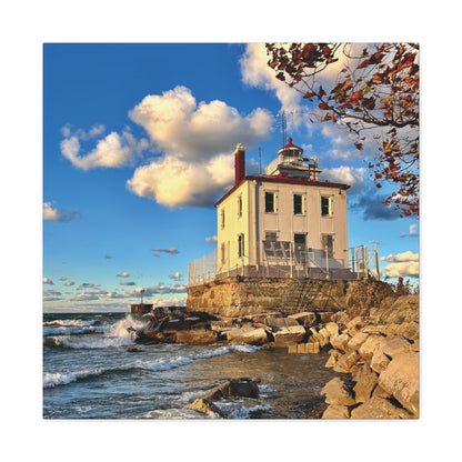 Colorful Canvas Print • "Fairport Harbor West Breakwater Light" • Vertical or Horizontal orientations • Sizes from 8"x10" to 30"x40"