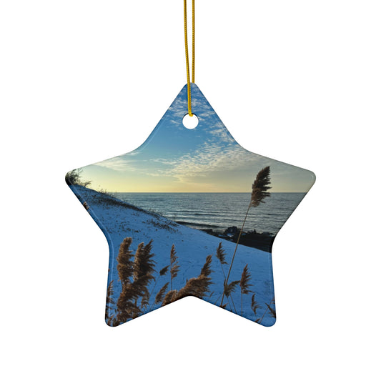 Lake Erie Obsessed Ceramic Christmas Ornaments • Star, Circle, Heart, or Snowflake keepsake