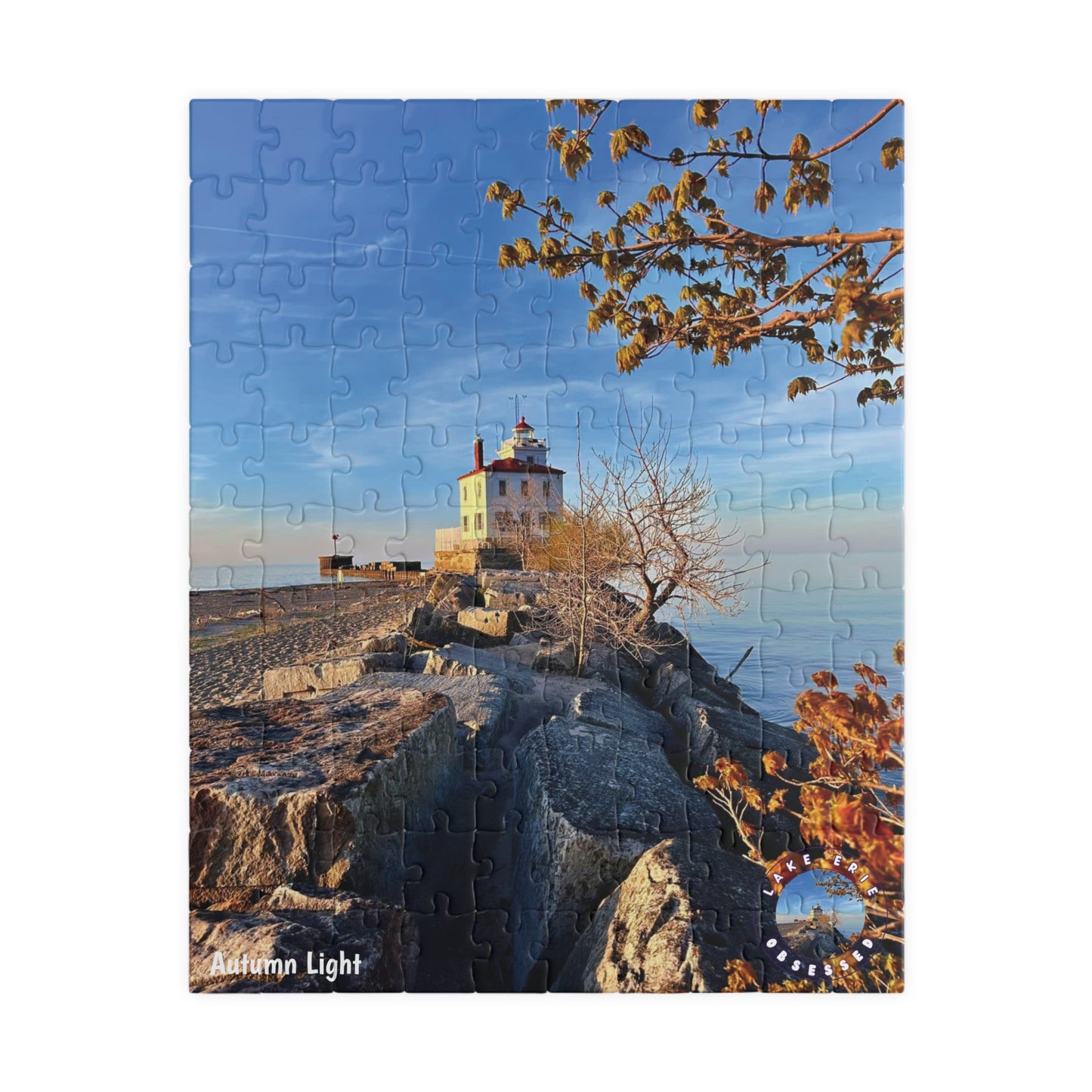 Dazzling Jigsaw Puzzles • "Autumn Light" • 110, 252, 520, & 1014-Piece Puzzles for lighthouse lovers