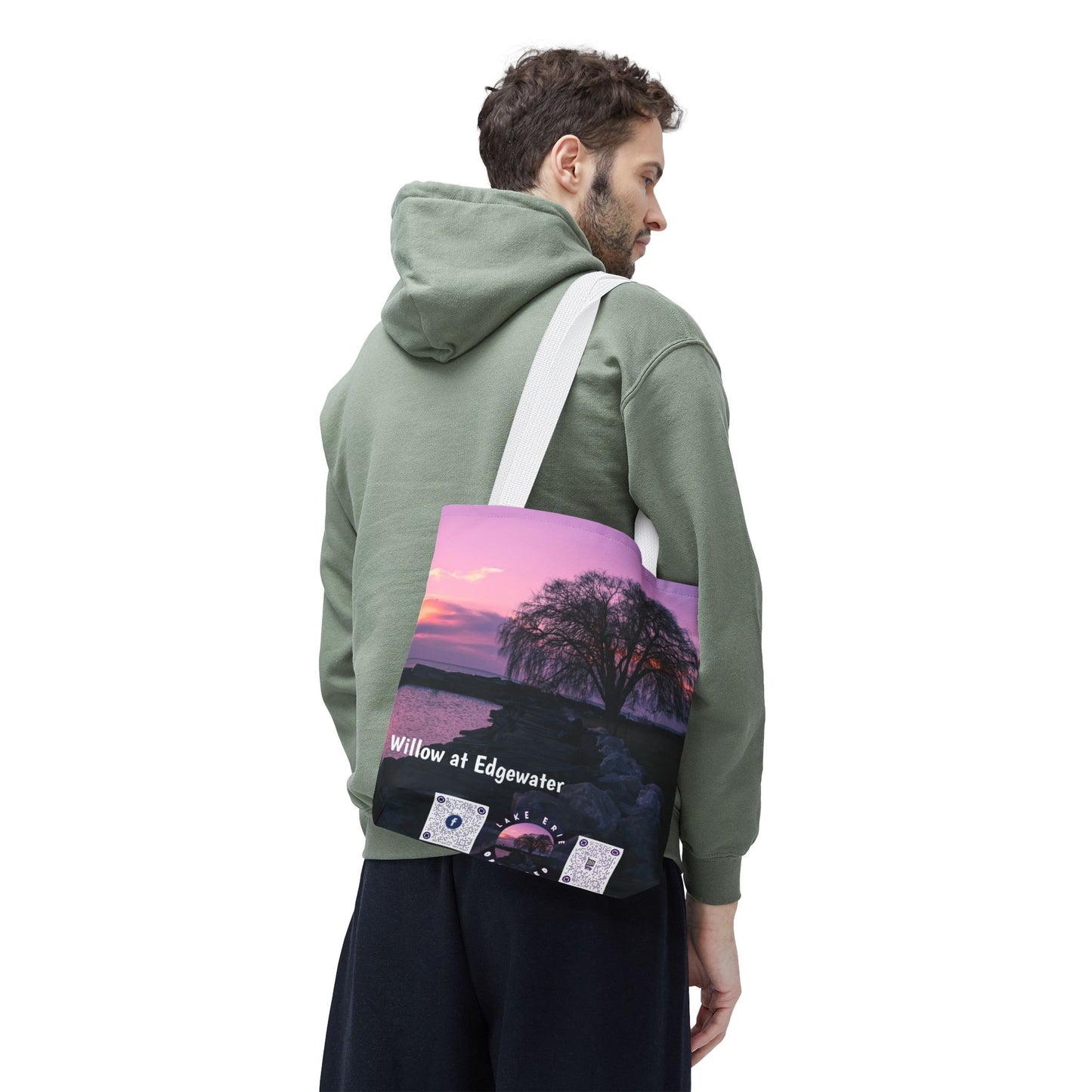 Stylish Photo Tote Bag • "Willow at Edgewater" • 5 color handle choices