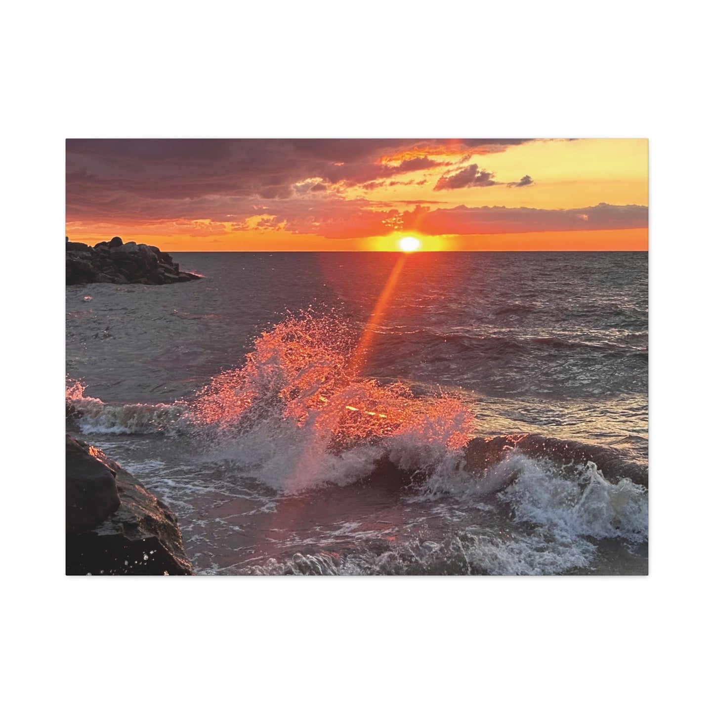 Colorful Canvas Print • "Fiery Splash at Avon Lake" • Vertical or Horizontal orientations • Sizes from 8"x10" to 30"x40"