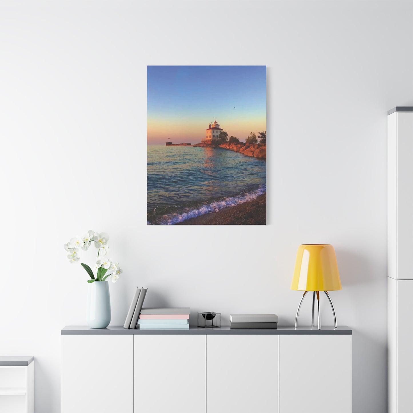 Colorful Canvas Print • "Lighthouse Glow" • Vertical or Horizontal orientations • Sizes from 8"x10" to 30"x40"