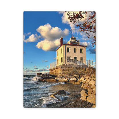 Colorful Canvas Print • "Fairport Harbor West Breakwater Light" • Vertical or Horizontal orientations • Sizes from 8"x10" to 30"x40"