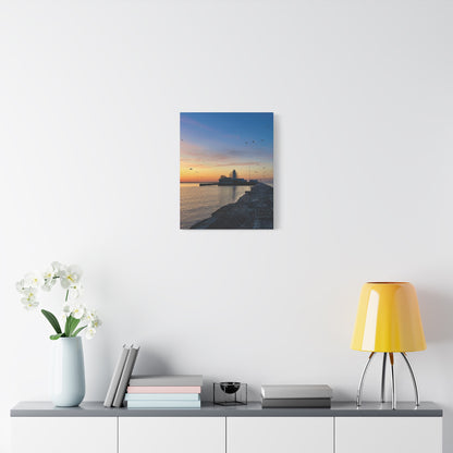 Colorful Canvas Print • "Breakwater Birds" • Vertical or Horizontal orientations • Sizes from 8"x10" to 30"x40"