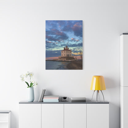 Colorful Canvas Print • "Winter at the Light" • Vertical or Horizontal orientations • Sizes from 8"x10" to 30"x40"
