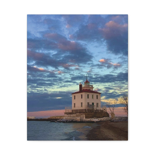 Colorful Canvas Print • "Winter at the Light" • Vertical or Horizontal orientations • Sizes from 8"x10" to 30"x40"