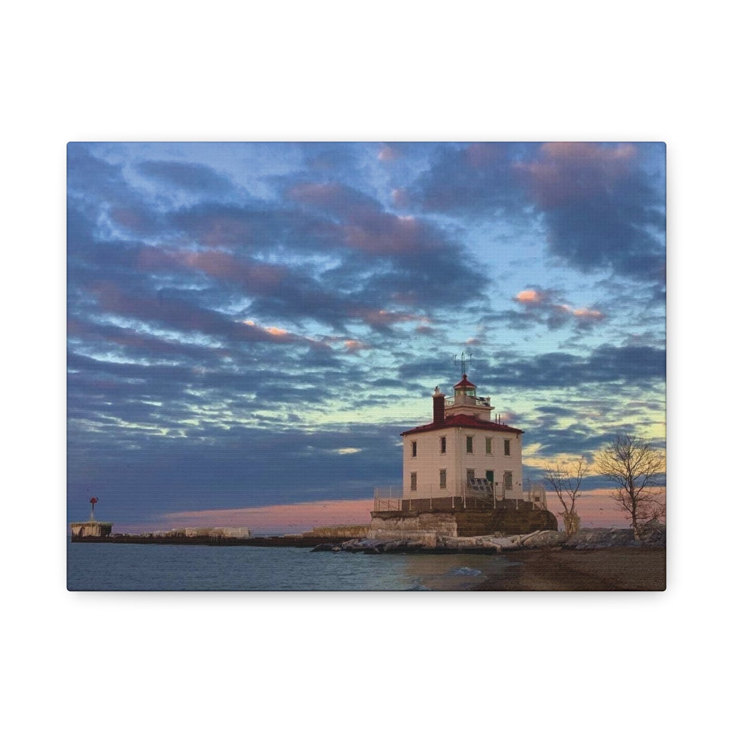 Colorful Canvas Print • "Winter at the Light" • Vertical or Horizontal orientations • Sizes from 8"x10" to 30"x40"