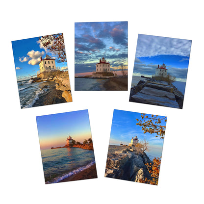 Lake Erie Obsessed Greeting Cards • Lighthouse Edition • 5-Pack of Scenic Note Cards for Lighthouse Lovers