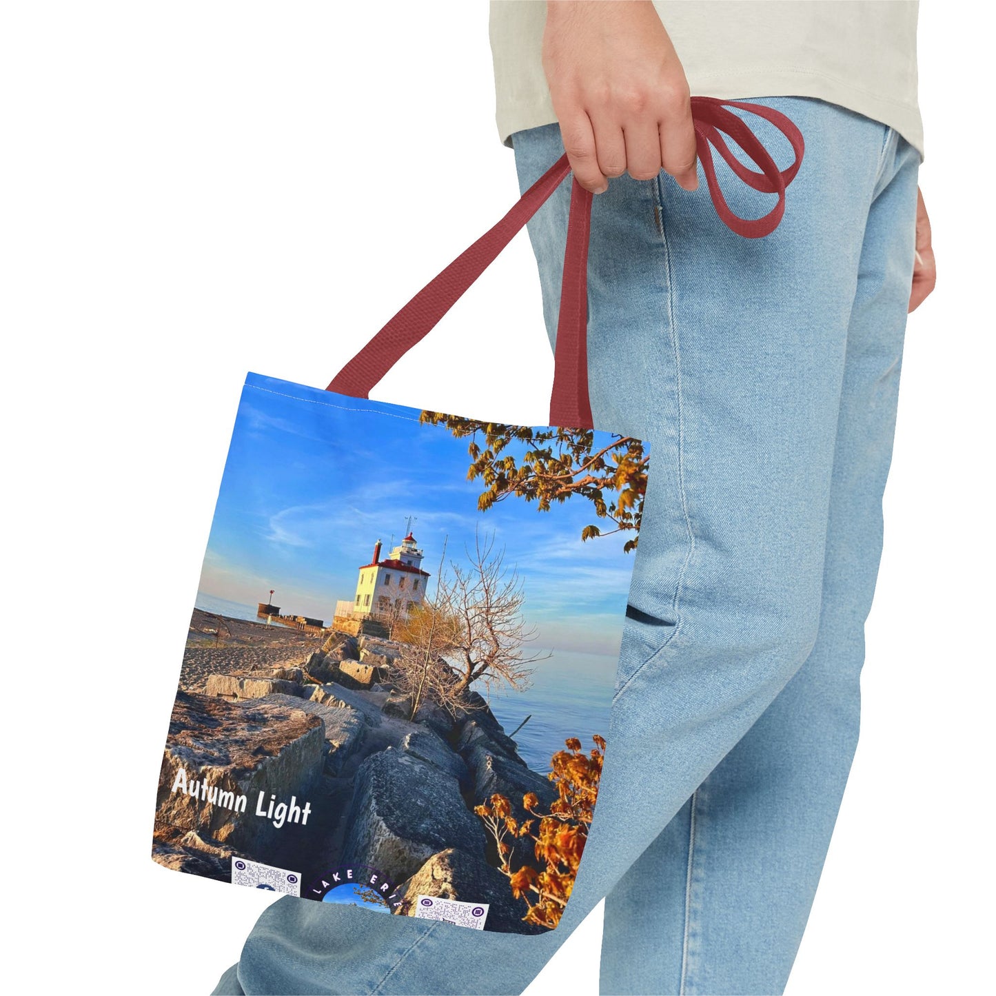 Stylish Photo Tote Bag • "Autumn Light" • 5 color handle choices