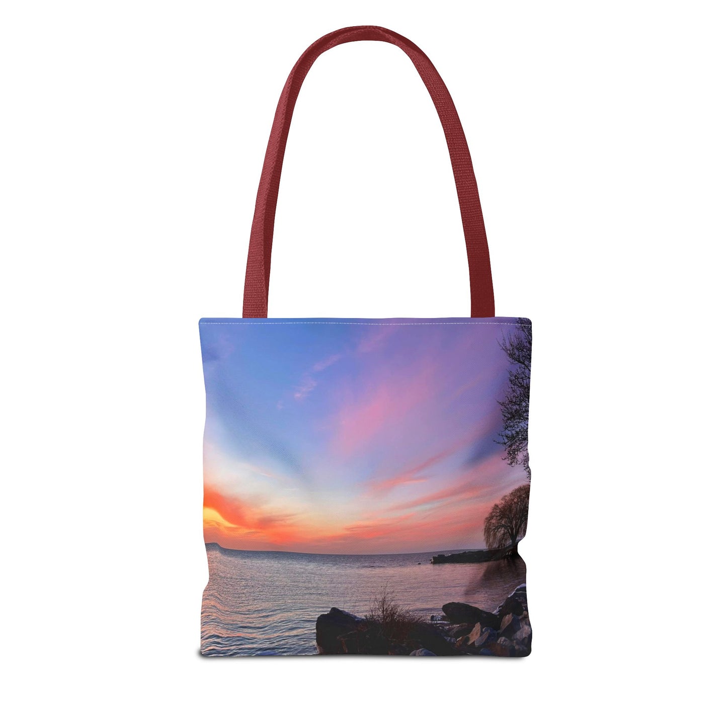 Stylish Photo Tote Bag • "Sunset Orange" • 5 color handle choices