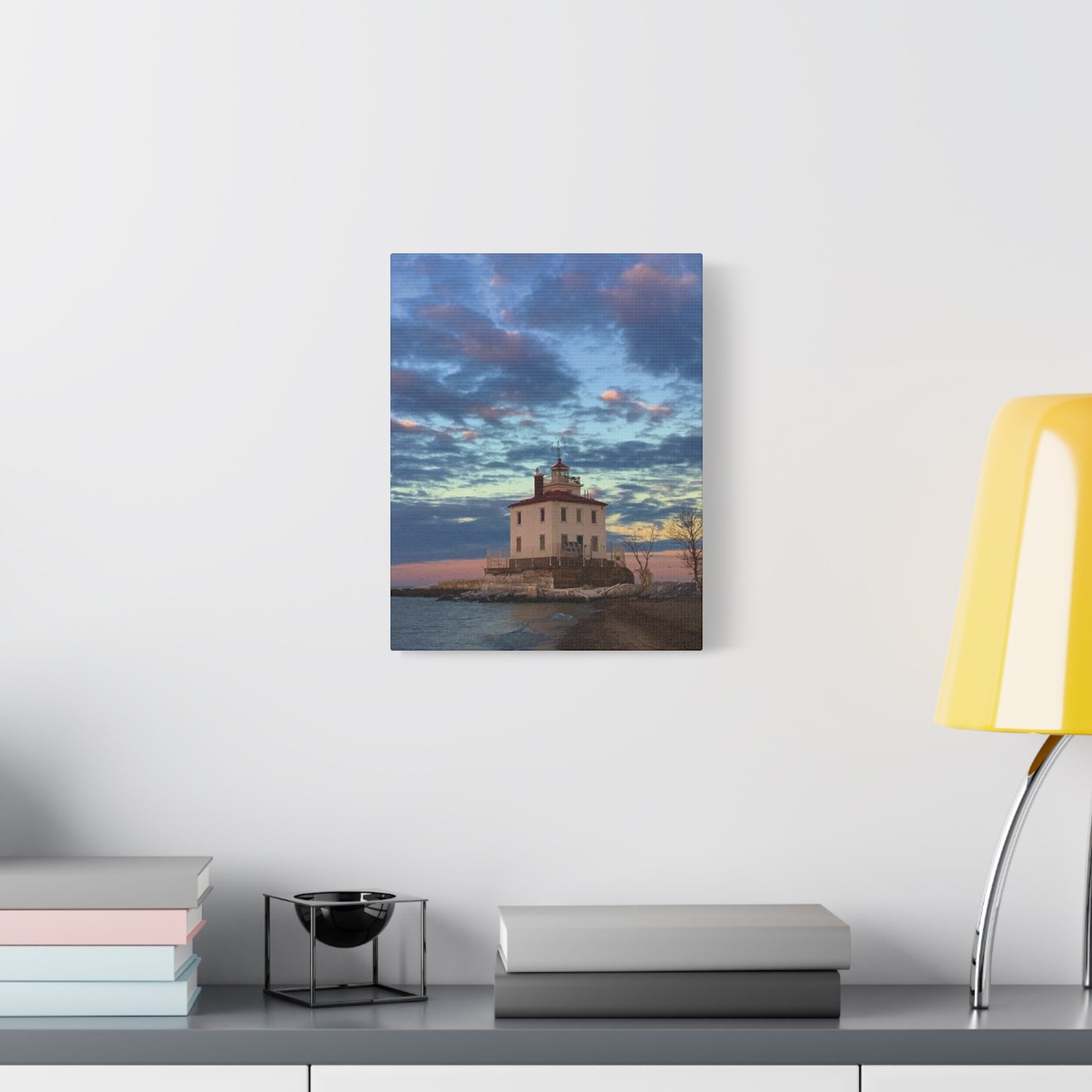Colorful Canvas Print • "Winter at the Light" • Vertical or Horizontal orientations • Sizes from 8"x10" to 30"x40"