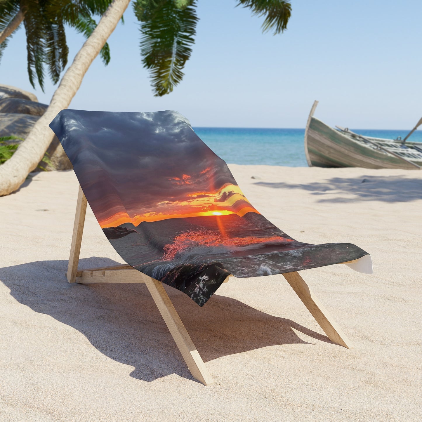 Vibrant Photo Beach Towel • "Fiery Splash at Avon Lake" • Relax in Style