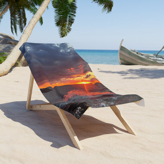 Vibrant Photo Beach Towel • "Fiery Splash at Avon Lake" • Relax in Style