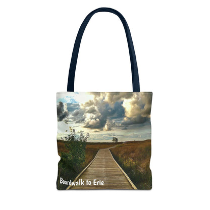Stylish Photo Tote Bag • "Boardwalk to Erie" • 5 color handle choices