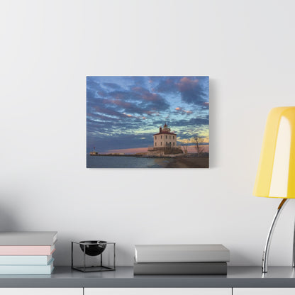 Colorful Canvas Print • "Winter at the Light" • Vertical or Horizontal orientations • Sizes from 8"x10" to 30"x40"
