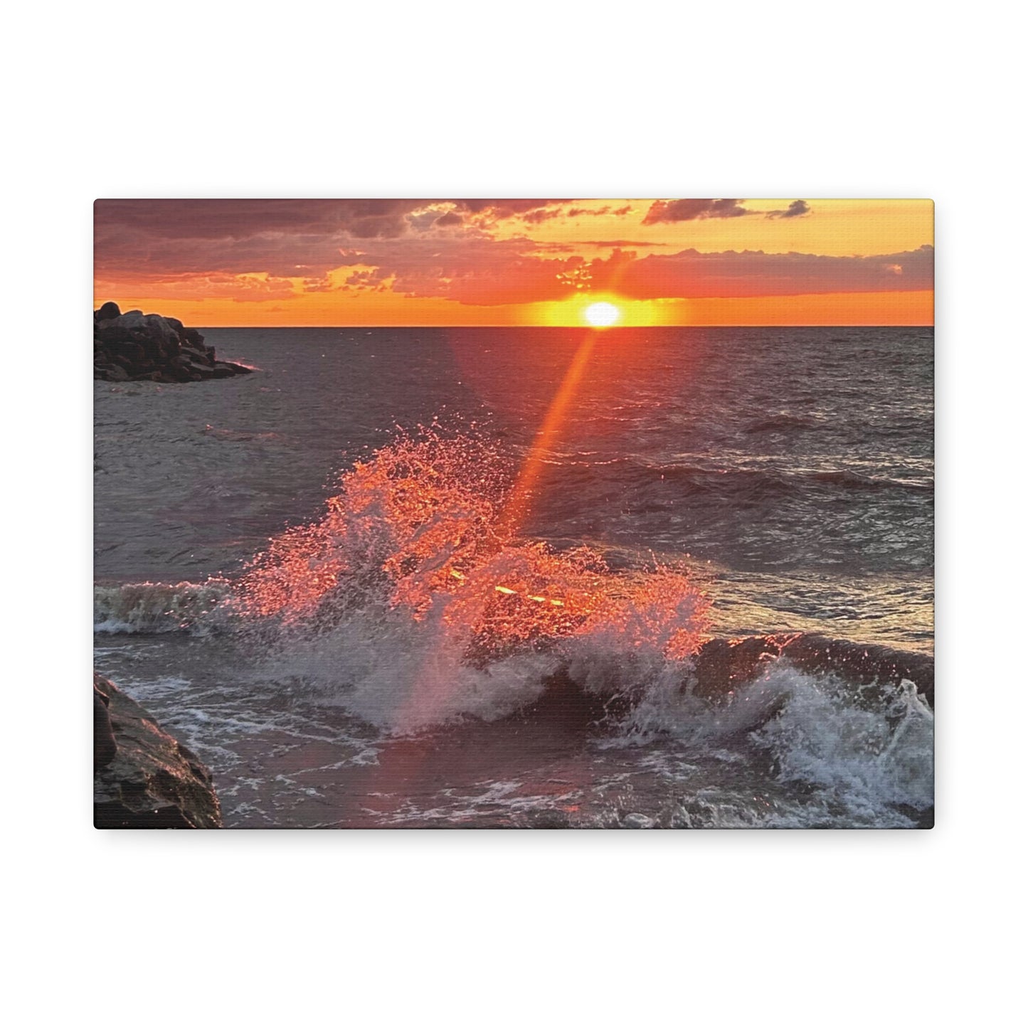 Colorful Canvas Print • "Fiery Splash at Avon Lake" • Vertical or Horizontal orientations • Sizes from 8"x10" to 30"x40"