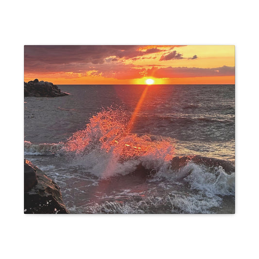 Colorful Canvas Print • "Fiery Splash at Avon Lake" • Vertical or Horizontal orientations • Sizes from 8"x10" to 30"x40"