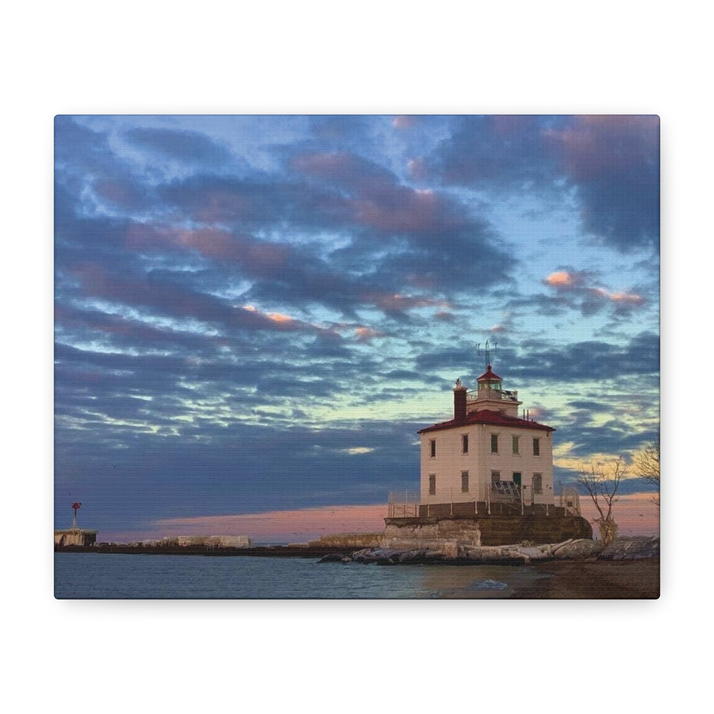 Colorful Canvas Print • "Winter at the Light" • Vertical or Horizontal orientations • Sizes from 8"x10" to 30"x40"