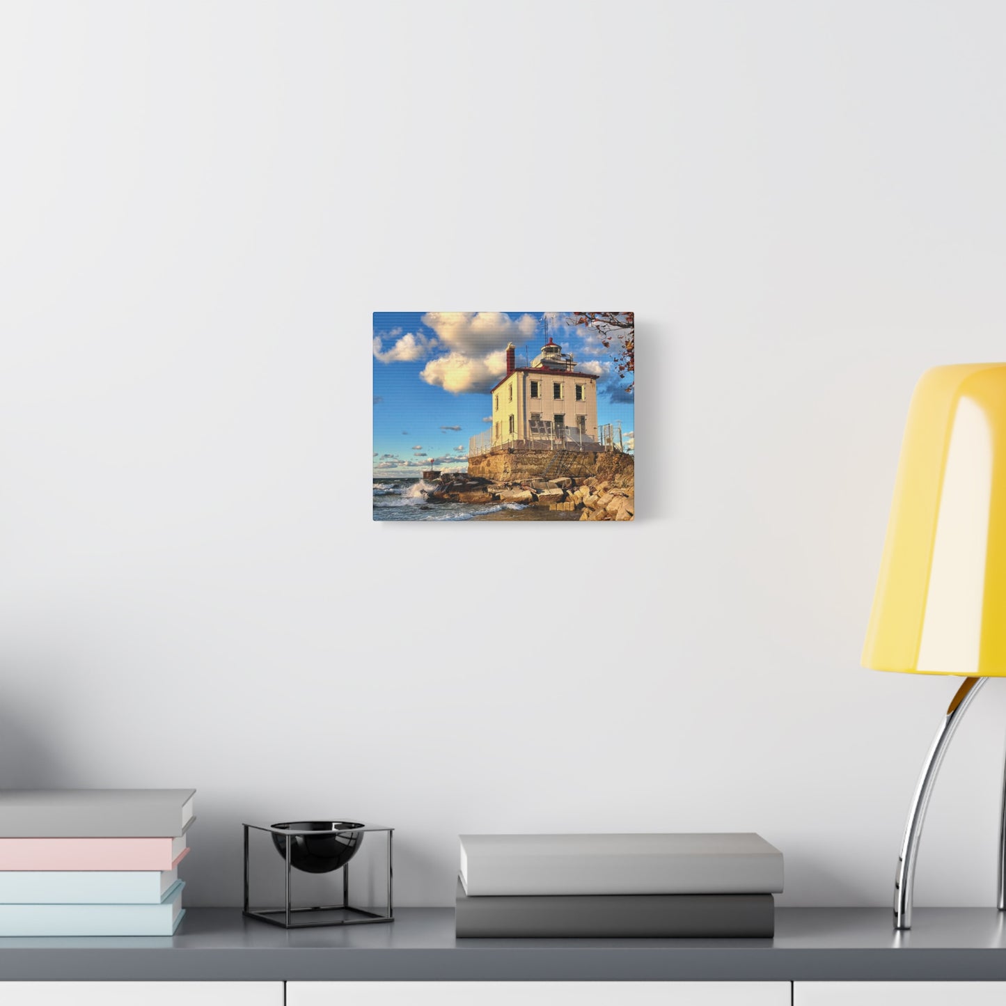 Colorful Canvas Print • "Fairport Harbor West Breakwater Light" • Vertical or Horizontal orientations • Sizes from 8"x10" to 30"x40"