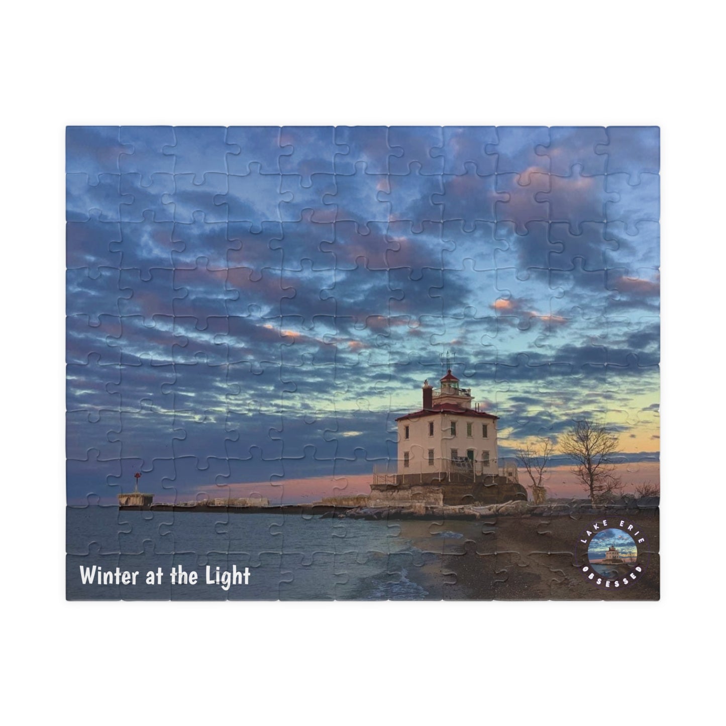 Dazzling Jigsaw Puzzle • "Winter at the Light" • 110, 252, 520, & 1014-Piece Puzzles