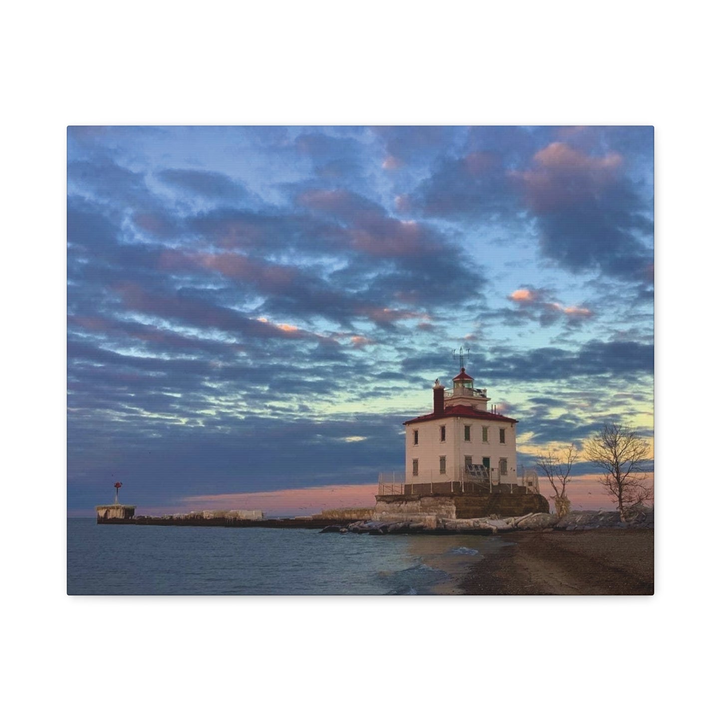 Colorful Canvas Print • "Winter at the Light" • Vertical or Horizontal orientations • Sizes from 8"x10" to 30"x40"