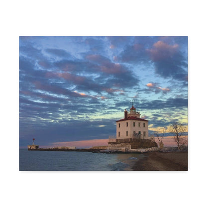 Colorful Canvas Print • "Winter at the Light" • Vertical or Horizontal orientations • Sizes from 8"x10" to 30"x40"