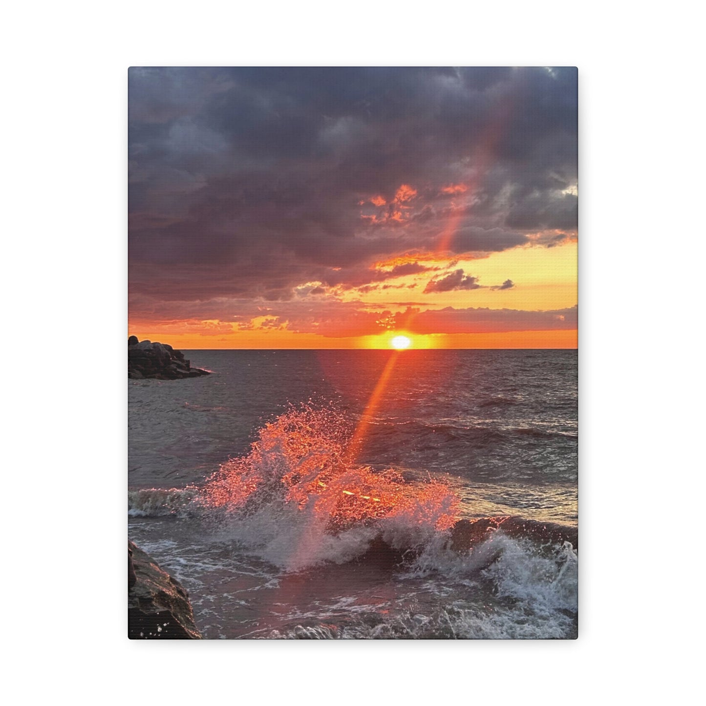 Colorful Canvas Print • "Fiery Splash at Avon Lake" • Vertical or Horizontal orientations • Sizes from 8"x10" to 30"x40"