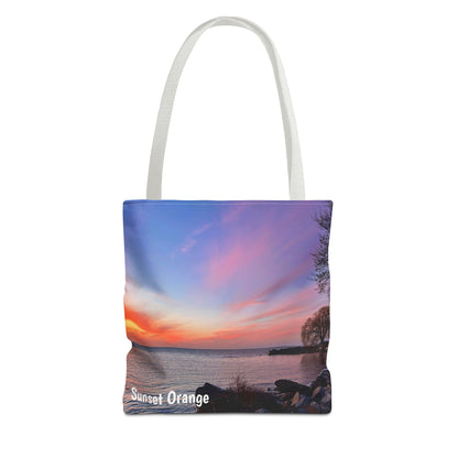 Stylish Photo Tote Bag • "Sunset Orange" • 5 color handle choices