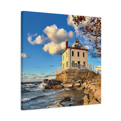 Colorful Canvas Print • "Fairport Harbor West Breakwater Light" • Vertical or Horizontal orientations • Sizes from 8"x10" to 30"x40"